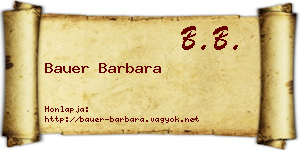 Bauer Barbara névjegykártya